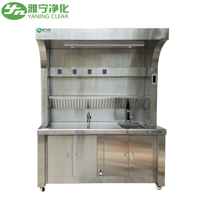 Laboratorio 304 de acero inoxidable lavado de manos fregadero multifunción de la mesa de muestreo con grifo extensible
