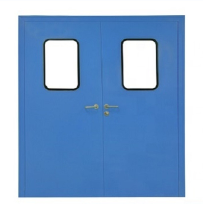Colores personalizados Puertas giratorias de hoja doble Manual Desigual o igual para sala limpia