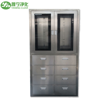 Gabinete médico de acero inoxidable con obturador ajustable de la puerta de oscilación del cajón de 8 PC el medio