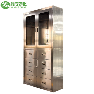 Cabinet médico de acero inoxidable con puerta de vidrio para la industria farmacéutica