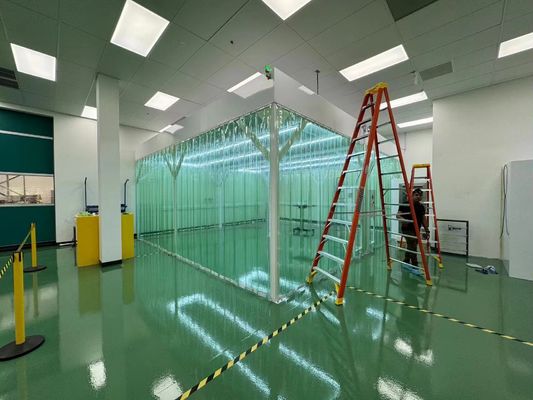 Sin techo colgante Clase 100 Instalación fácil Sala limpia modular extraíble Unidad de filtro de ventilador DC Filtro HEPA Sala limpia H14