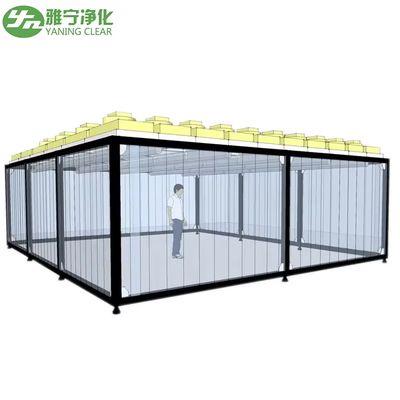 Sala limpia de laboratorio ISO GMP Modular Libre de polvo Sala limpia modular de PVC Panel de pared de montaje Pared dura FFU Sala limpia