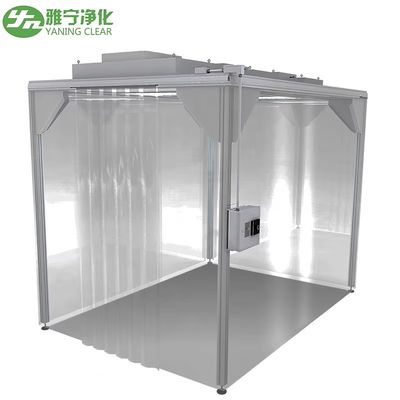 YANING GMP Cabina limpia portátil de pared blanda con flujo de aire laminar modular y sin polvo