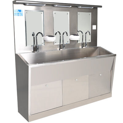 YANING Lavabo de lavado de manos de acero inoxidable con manos libres y toque de rodilla para la estación de lavado de teatro operativo del hospital
