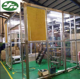 Sitio limpio portátil de la cabina de la pared de acrílico de aluminio del marco para la industria del paquete de Indonisia
