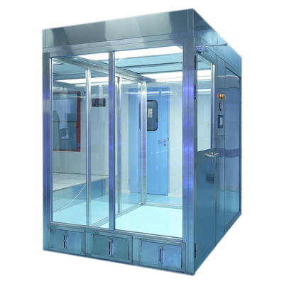 YANING Modular Sala limpia de limpieza Booth de acero inoxidable Passthru Cámara de prensa negativa para la sala limpia