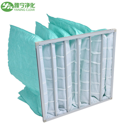 Polvo electrostático del Multi-bolsillo del reemplazo EN779 F9 ASHRAE MERV 15 de los sistemas de ventilación de YANING el medios recoge el filtro de bolso